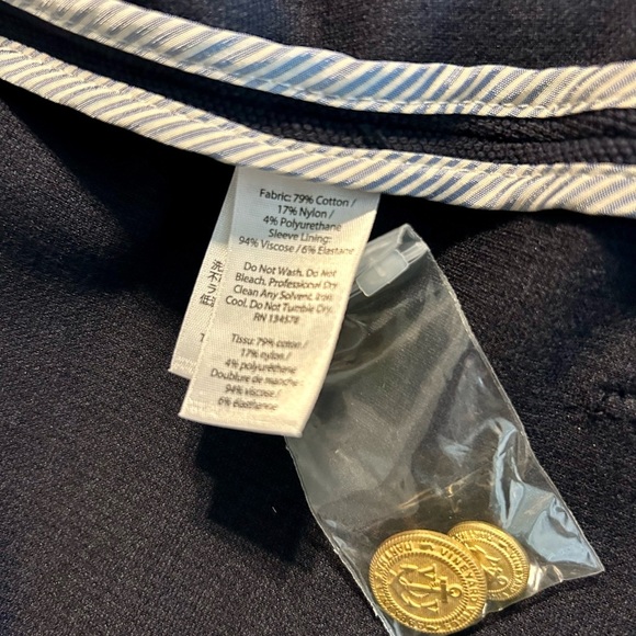 Vineyard Vines Women’s Blazer Cotton Blend Size 16 Navy $298 NEW - Picture 5 of 6